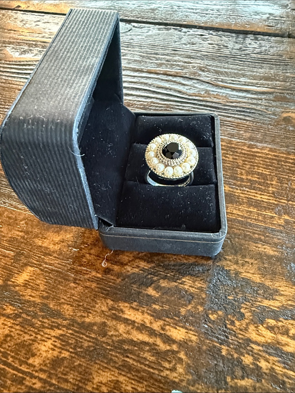 Tiffany & Co. Ziegfeld Onyx and Pearl Cocktail Ring - Picture 3 of 3